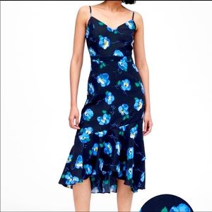Banana Republic Navy Dress with Blue Flowers